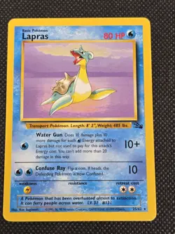 Lapras - 25/62 - Pokemon Fossil Unlimited Rare Card WOTC LP - Image 1