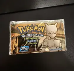 Pokemon The First Movie Topps Booster Pack Sealed 8 Cards + 1 Foil Mewtwo - Image 1