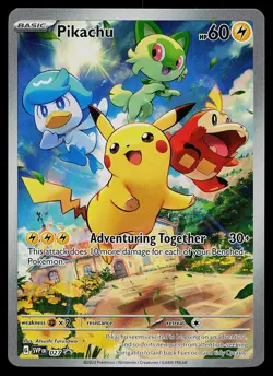 Pokemon Card - Pikachu Scarlet & Violet Promo 027 Holo Illustration Rare - Image 1