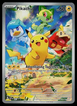Pokemon Card - Pikachu Scarlet & Violet Promo 027 Holo Illustration Rare - Image 1