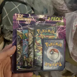 Pokemon TCG Lightning Set 4 Packs + 1 Bonus Card! Brand New/Sealed! Auction 72 - Image 1
