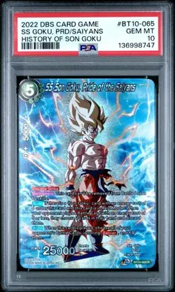 2022 DBS CARD GAME HISTORY OF SON GOKU #BT10-065 SS GOKU, PRD/SAIYANS PSA 10 - Image 4