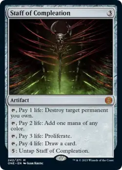 MTG English Staff of Compleation NM Foil Phyrexia: All Will Be One - Image 1