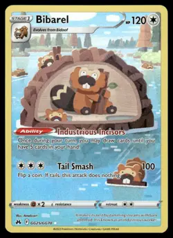 Pokemon Cards Bibarel GG25/GG70 Crown Zenith Galarian Gallery Holo NM - Image 1