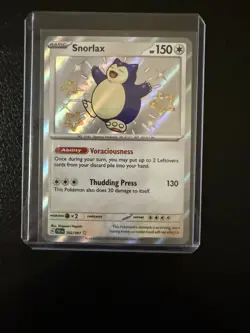 Pokemon TCG Paldean Fates Snorlax Card 202/091 Baby Shiny Rare Holo - Image 1