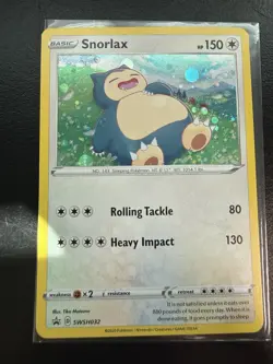 Pokemon TCG Snorlax SWSH032 Promo Holo Card NM Condition - Image 1