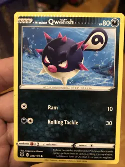 Hisuian Qwilfish 088/189 Astral Radiance Pokemon TCG Card NM CRIMPED ERROR - Image 1