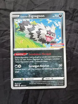 Rare Pokemon Card, Galarian Zigzagoon 025/S-P Indomaret Stamp Promo Indonesian - Image 1