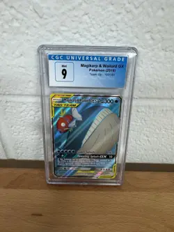 CGC 9 Magikarp & Wailord GX Full Art Team Up 2019 Pokemon Card #160 - Image 1
