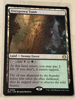 mtg Overgrown Tomb, shock land, Lorwyn Eclipsed, unplayed - Image 1
