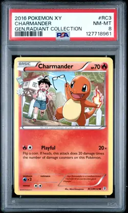 2016 Pokemon Xy Generations Radiant Collection Charmander #RC3 PSA 8 - Image 1