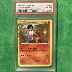 PSA 8. Charmeleon 2016 Generations RC4/RC32 Radiant Collection Pokemon Card - Image 1