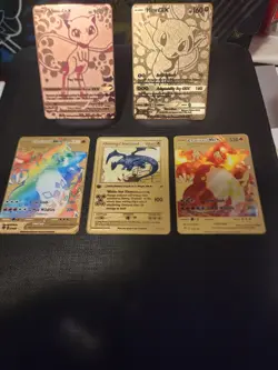 Charizard Vmax 2 Metal , 1 Shining Charizard And 2 Mew Gx Metal Pokemon - Image 1