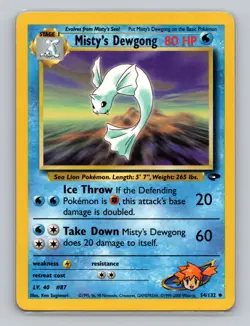 Misty's Dewgong 54/132 Uncommon Pokemon TCG WOTC Gym Challange Light Play - Image 1