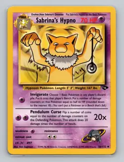 Sabrina's Hypno 56/132 Uncommon Pokemon TCG WOTC Gym Challange Light Play - Image 1