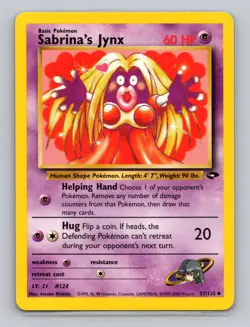 Sabrina's Jynx 57/132 Uncommon Pokemon TCG WOTC Gym Challange Light Play - Image 1