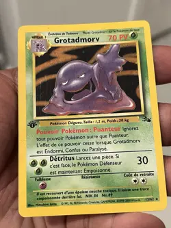 Pokemon TCG Muk 13/62 1st Edition Fossil Holo Rare French LP grotadmorv WOTC 99 - Image 2