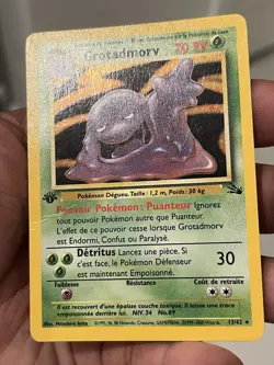 Pokemon TCG Muk 13/62 1st Edition Fossil Holo Rare French LP grotadmorv WOTC 99 - Image 3