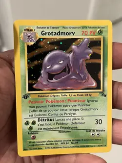 Pokemon TCG Muk 13/62 1st Edition Fossil Holo Rare French LP grotadmorv WOTC 99 - Image 4