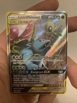 Celebi and Venusaur GX Tag Team *HOLO* Rare PROMO SM167 Pokemon TCG MINT - Image 1