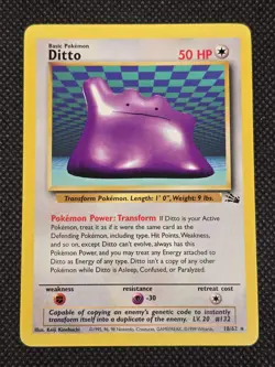 Pokemon TCG - DITTO - 18/62 - RARE - UNLIMITED - FOSSIL (1999) - WOTC - LP - Image 1