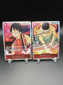 Monkey.D.Luffy SR St01-012 Roronoa Zoro SR St01-013 Super Pre-Release One Piece - Image 1