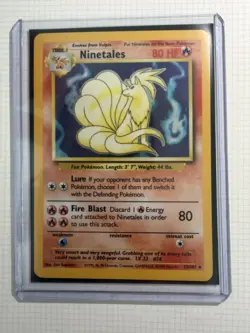 Pokemon TCG Ninetales Base Set Holo Unlimited Rare Card 12/102 1999 WOTC - Image 1