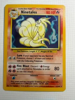 Pokemon TCG Ninetales Base Set Holo Unlimited Rare Card 12/102 1999 WOTC - Image 2