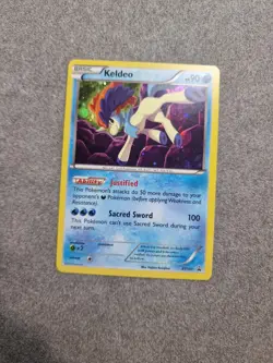 Pokemon Keldeo XY191 Black Star Promo Pokemon TCG Card 2017 Holo Cosmos - Image 1