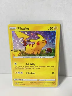 Pokemon TCG Pikachu SWSH039 Sword & Shield Holo Black Star Promo Card - Image 1