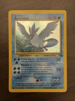 Articuno 2/62 Fossil Holo Unlimited Rare Card Pokemon TCG - Image 1