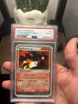 Typhlosion EX Sandstorm Holo Card 99/100 2003 PSA 6 Ex-MT Pokemon Card Swirl 🍥 - Image 1