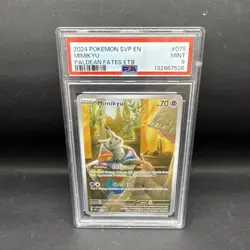 MIMIKYU 2024 POKEMON SVP PALDEAN FATES ETB PROMO #75 PSA 9 Mint TCG Card H2 - Image 1