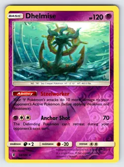 Dhelmise 59/145 2017 S&M Guardians Rising Pokemon Card TCG Reverse Holo Rare Nm - Image 1