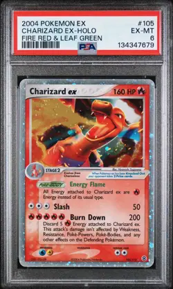 2004 Pokemon Charizard EX Fire Red & Leaf Green Rare Holo #105 PSA 6 - Image 1