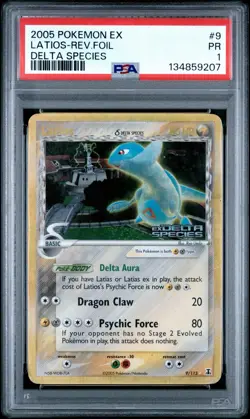 PSA 1 Latios Reverse Holo Foil Rare #9 EX Delta Species Stamped 2005 Pokemon PR - Image 1