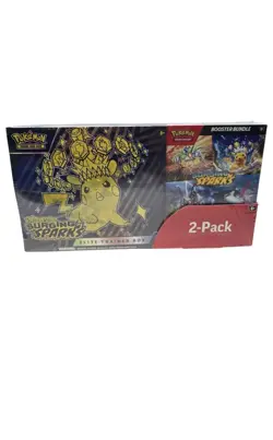 Pokemon Scarlet and Violet Surging Sparks ETB & Booster Bundle (Costco 2-pack) - Image 1