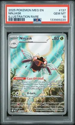 2025 POKEMON MEG EN-MEGA EVOLUTION ILLUSTRATION RARE #137 NINJASK PSA 10 - Image 1