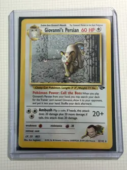 Pokemon TCG Giovanni's Persian 8/132 Gym Challenge Holo Rare Unlimited - Image 1