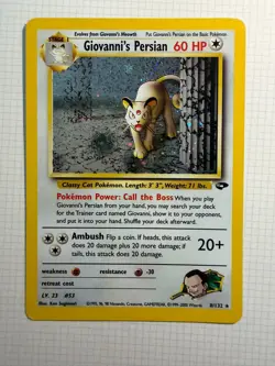 Pokemon TCG Giovanni's Persian 8/132 Gym Challenge Holo Rare Unlimited - Image 2