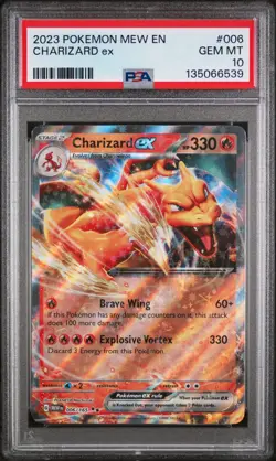 Pokemon TCG Charizard EX 006/165 Double Rare Scarlet & Violet 151 PSA 10 - Image 1
