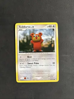 Pokemon TCG Teddiursa Mysterious Treasures 105/123 Regular Common Non Holo - MP+ - Image 1