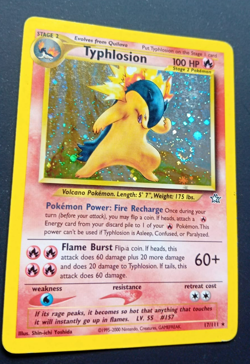 Typhlosion 17/111 Neo Genesis 2000 Holo Rare SWIRL WOTC Pokemon - ENG - Image 1