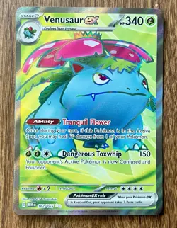 VENUSAUR EX 182/165 UR Ultra Rare Pokemon Scarlet Violet 151 holo full art NM - Image 1
