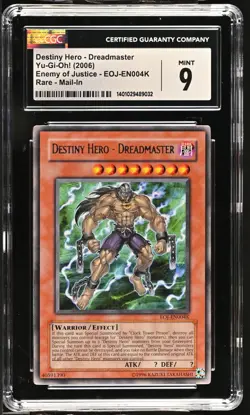 CGC 9 Yugioh Destiny Hero Dreadmaster EOJ-EN004K Redemption - Image 1