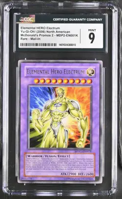 CGC 9 Yu-Gi-Oh! Elemental Hero Electrum MDP2-EN001K Redemption - Image 1