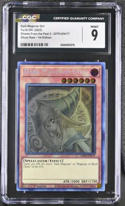CGC 9 MINT Yugioh Dark Magician Girl GFP2-EN177 Ghost Rare 1st Edition - Image 1