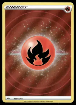 Pokemon Cards Fire Energy 153/159 Crown Zenith Rare Ultra NM - Image 1