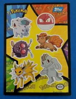 Topps Pokemon Sticker Card Puzzle - Machop, Nidoran, Vulpix, Electabuzz - Image 1