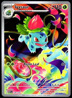 Pokemon TCG Ivysaur 134/132 2025 Mega Evolution Illustration Rare Card - LP - Image 1